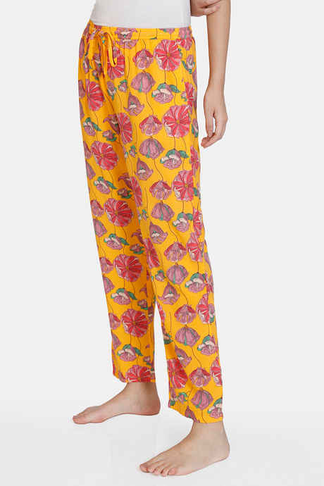 Zivame Blotched Bloom Woven Pyjama - Solar Power — image 2